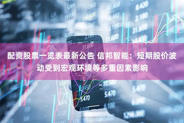 配资股票一览表最新公告 信邦智能：短期股价波动受到宏观环境等多重因素影响